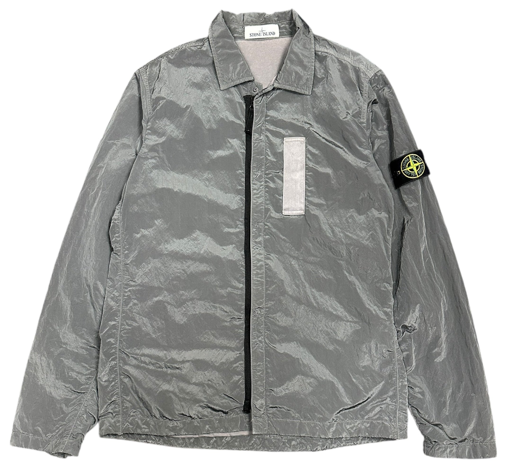 STONE ISLAND GREY NYLON METAL SHIMMER OVERSHIRT 2017 (M)