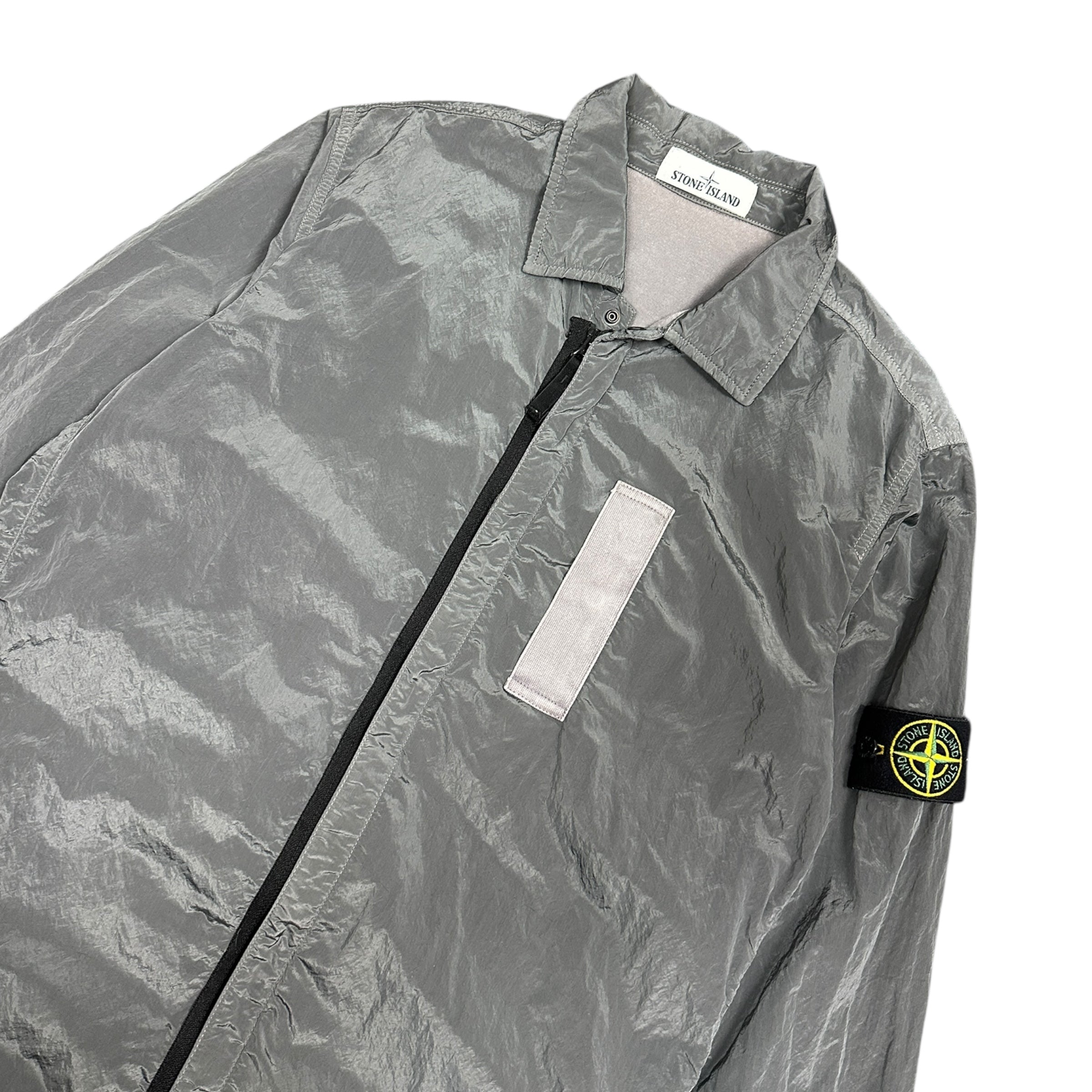 STONE ISLAND GREY NYLON METAL SHIMMER OVERSHIRT 2017 (M)