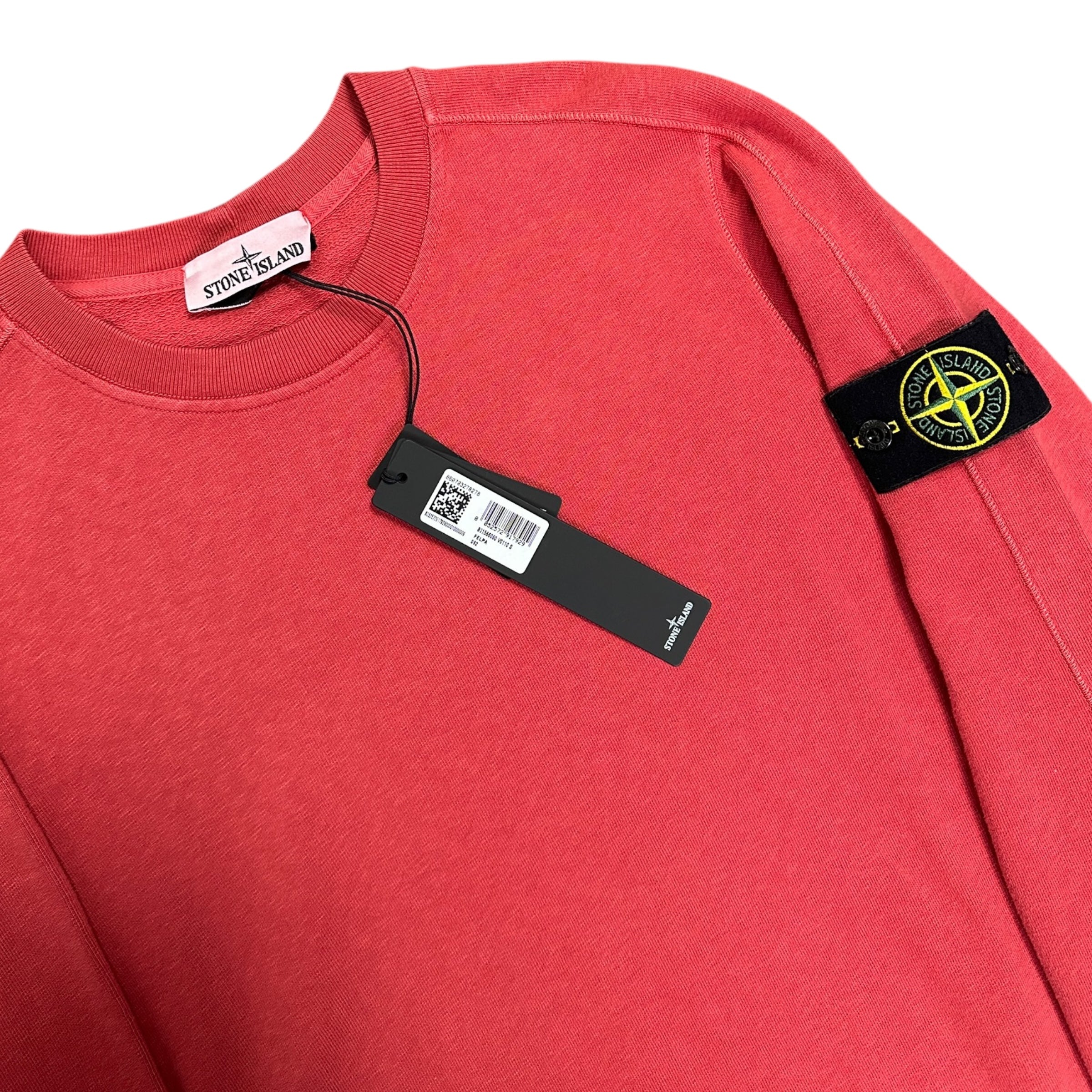 BRAND NEW STONE ISLAND FELPA CREWNECK BURNT ORANGE (S)