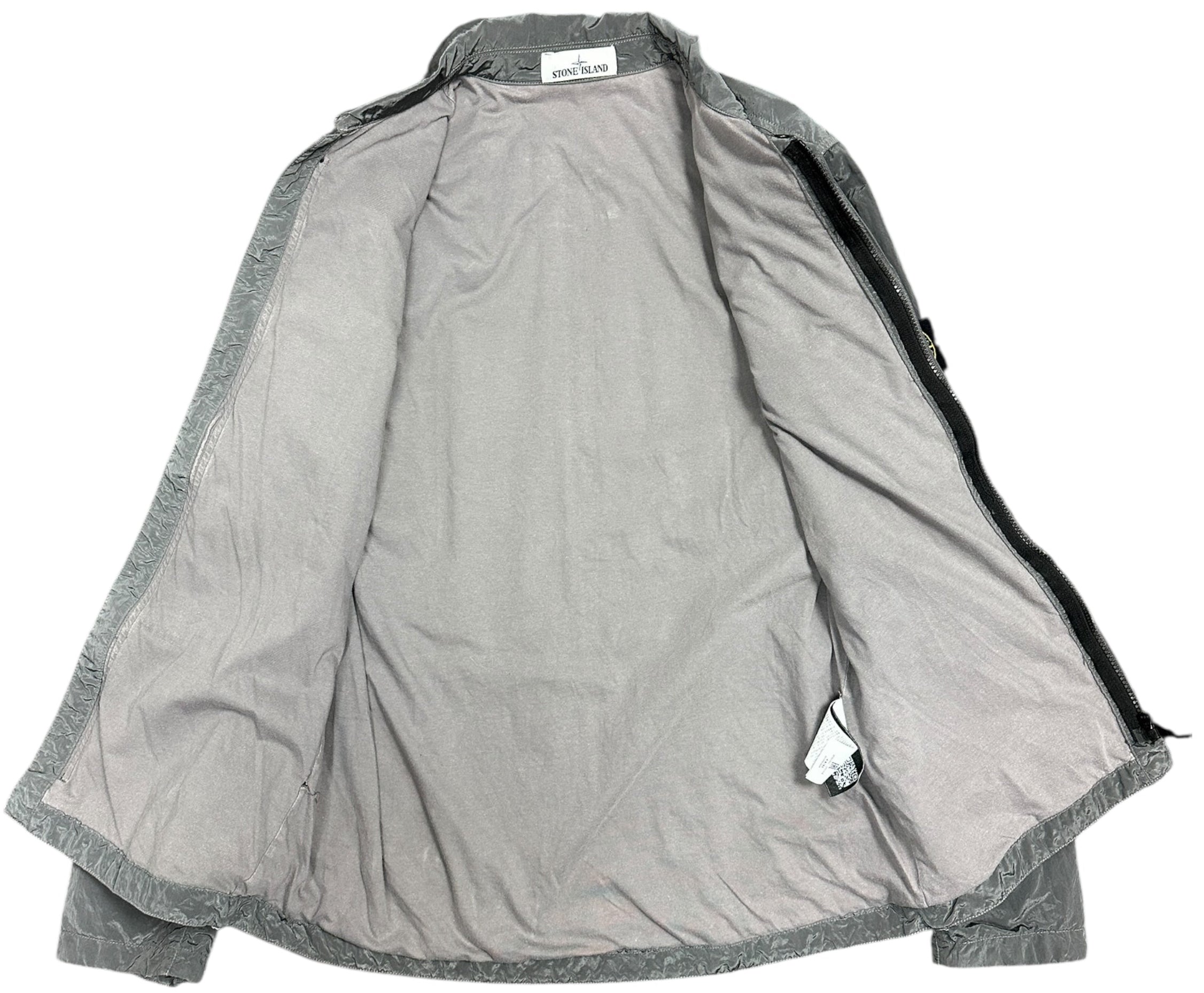 STONE ISLAND GREY NYLON METAL SHIMMER OVERSHIRT 2017 (M)