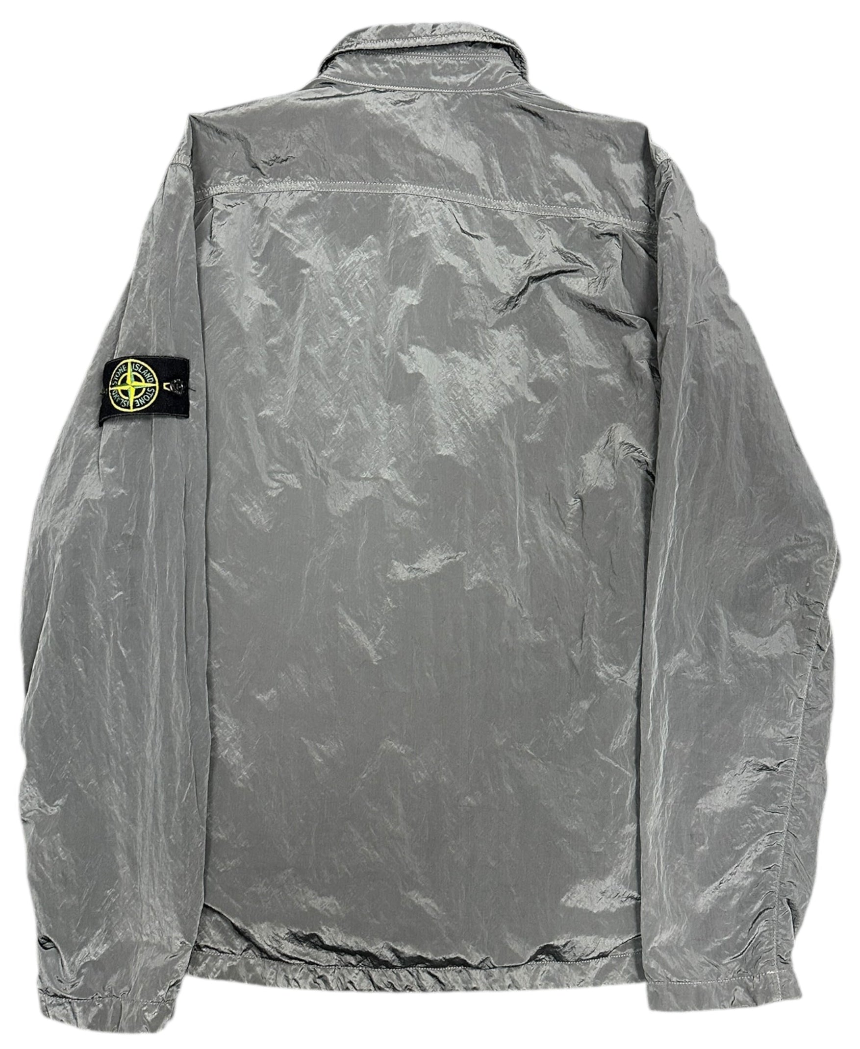 STONE ISLAND GREY NYLON METAL SHIMMER OVERSHIRT 2017 (M)