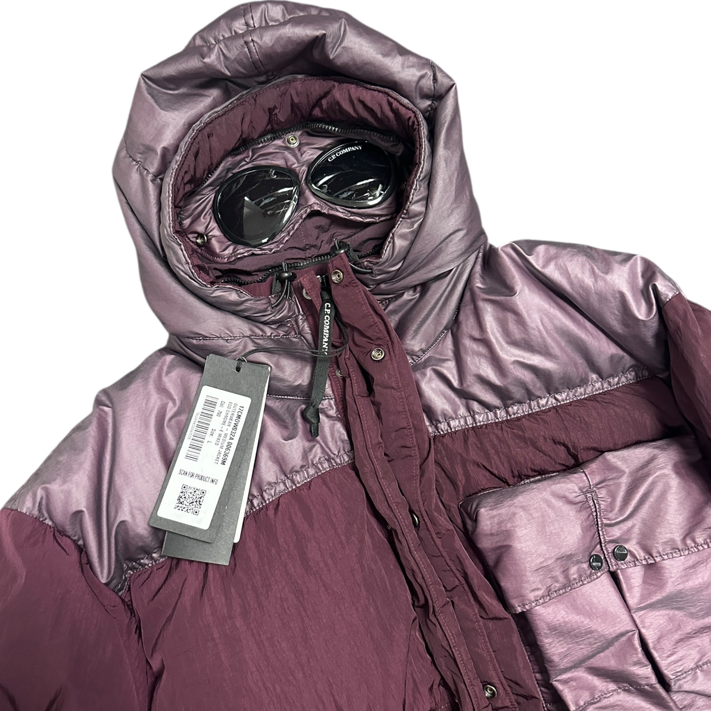 BRAND NEW C.P. COMPANY ECO CHROME-R MIXED GOGGLE DOWN JACKET (L)