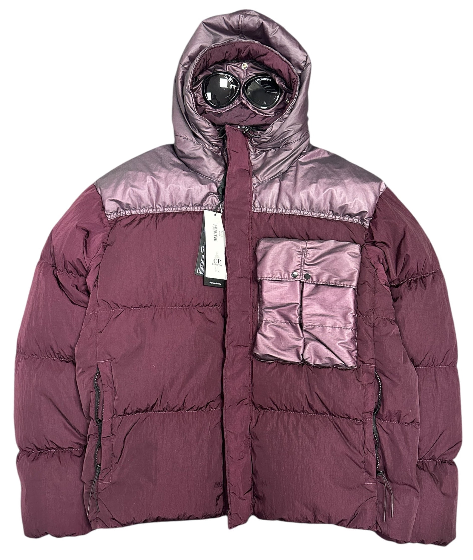 BRAND NEW C.P. COMPANY ECO CHROME-R MIXED GOGGLE DOWN JACKET (L)