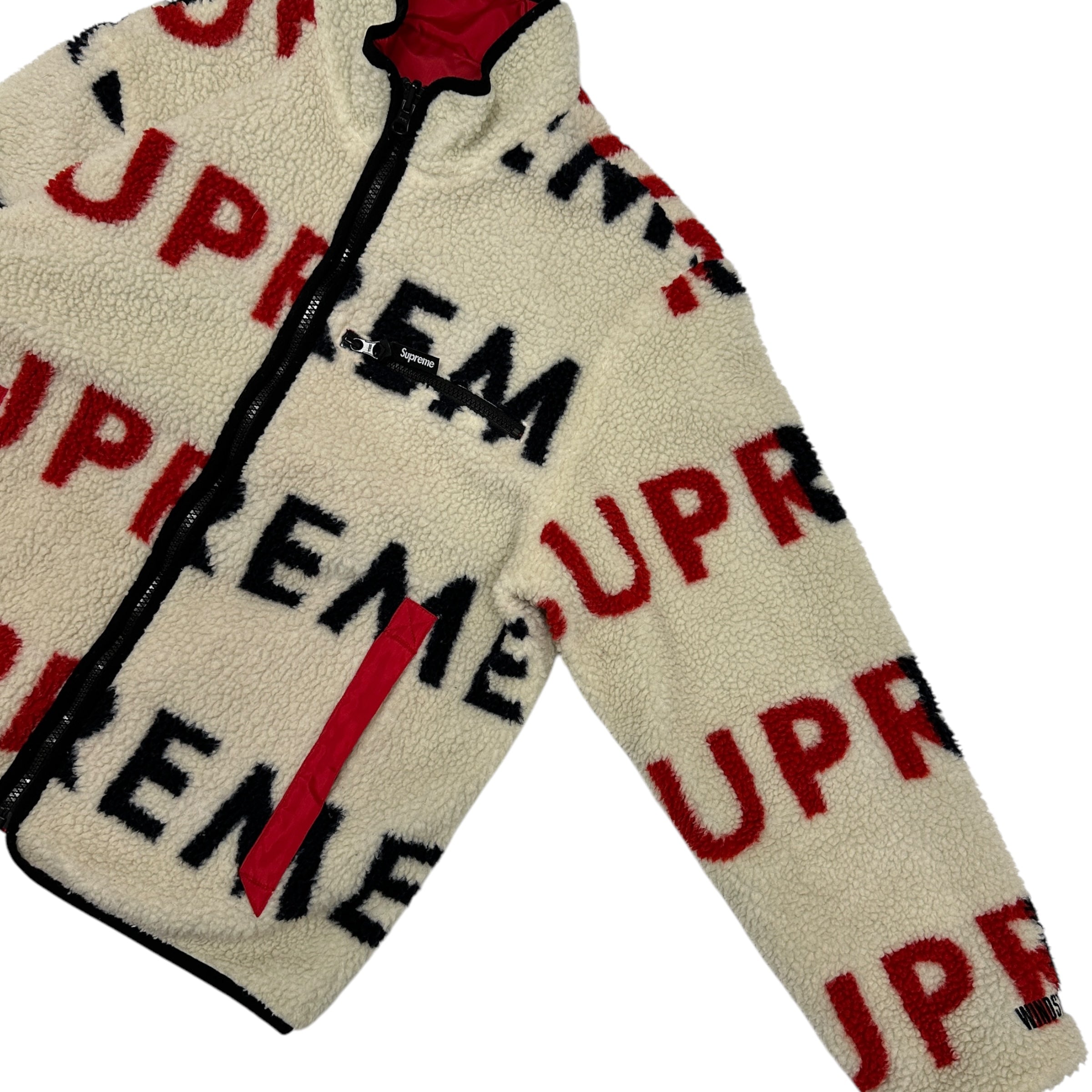 SUPREME REVERSIBLE LOGO FLEECE JACKET AW18 (S)