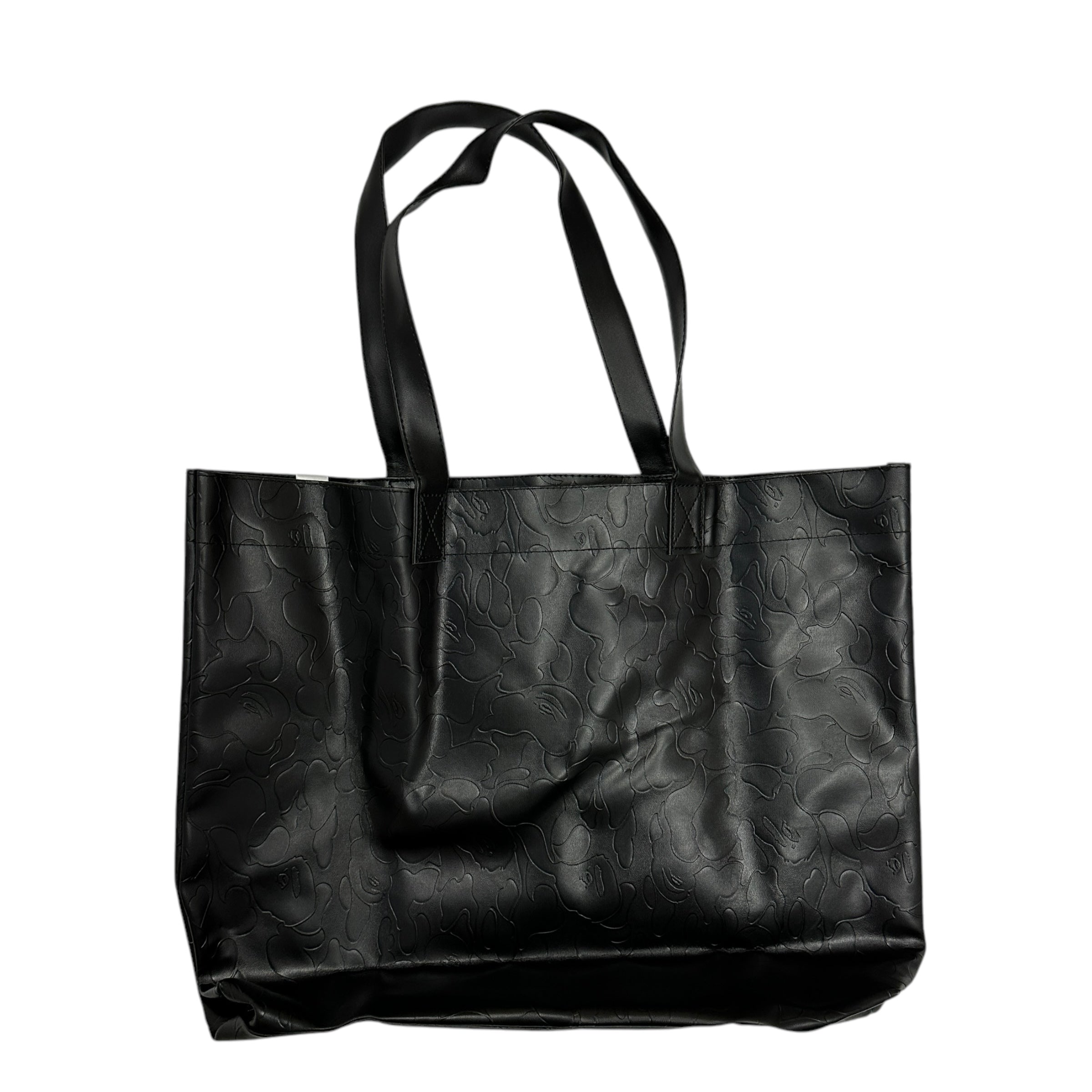 BAPE TOTE BAG BLACK LEATHER