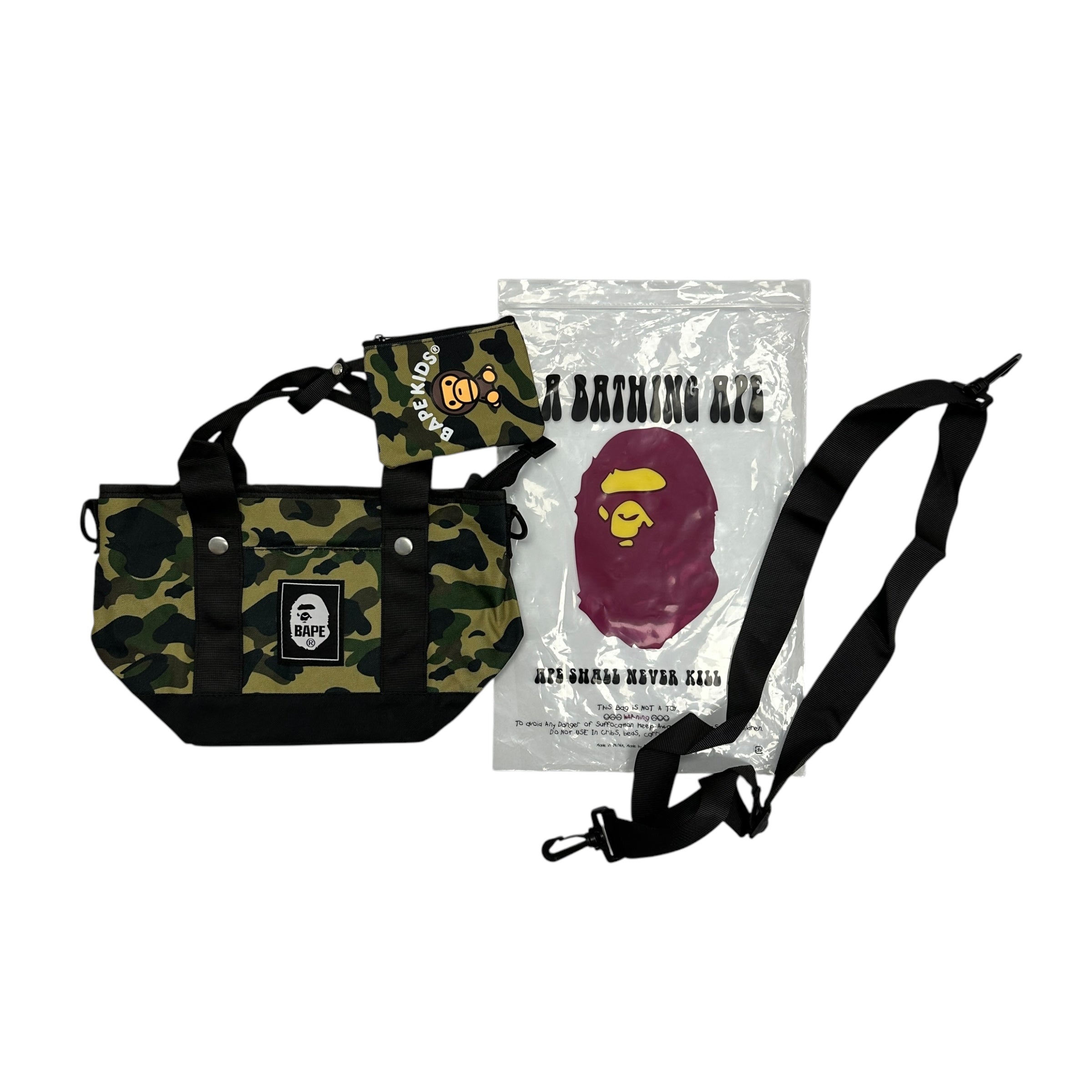 BAPE CAMO BAG WITH KIDS POUCH