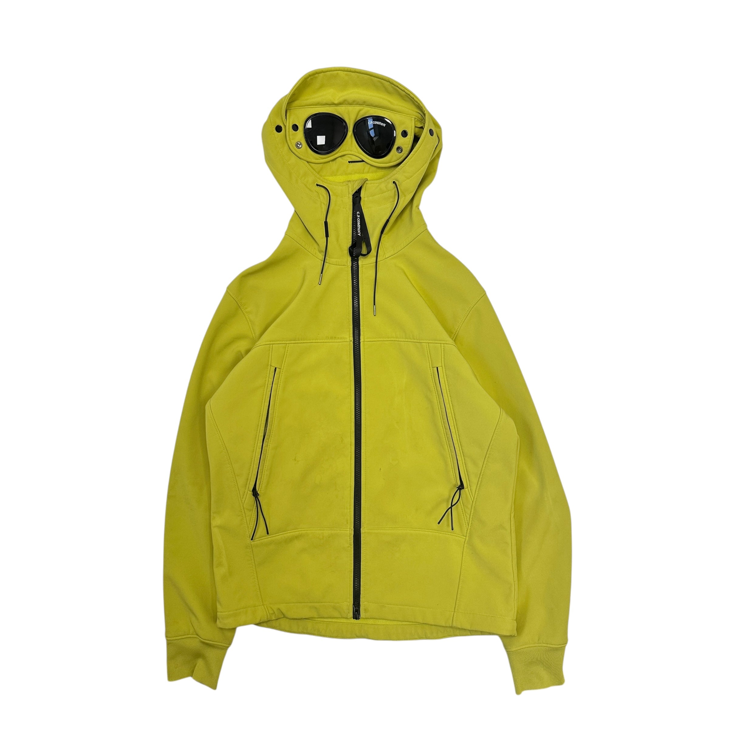 CP COMPANY SOFT SHELL-R GOGGLE JACKET 'FLEECE LINING' (L)