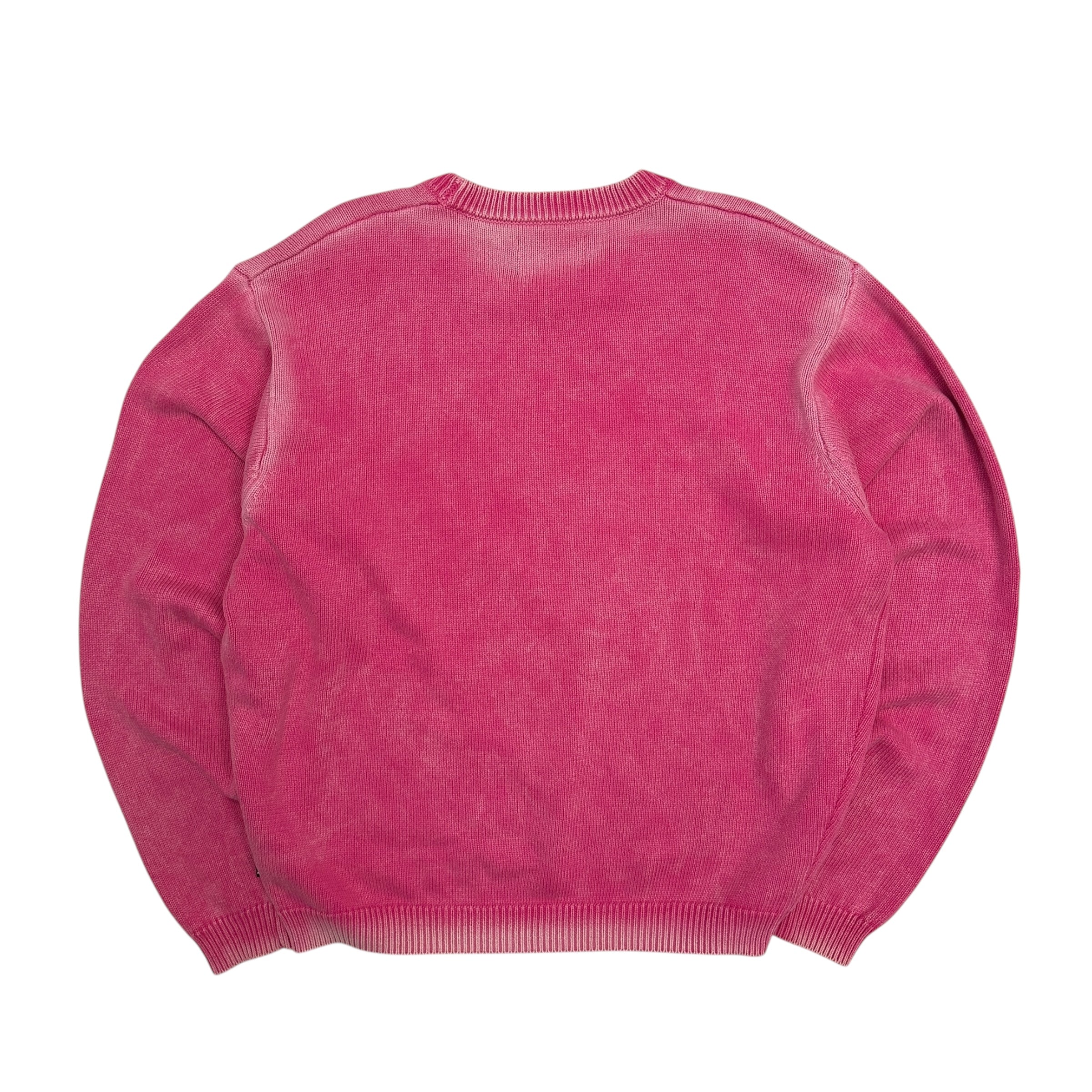 STUSSY PINK COTTON KNIT CREWNECK (S)