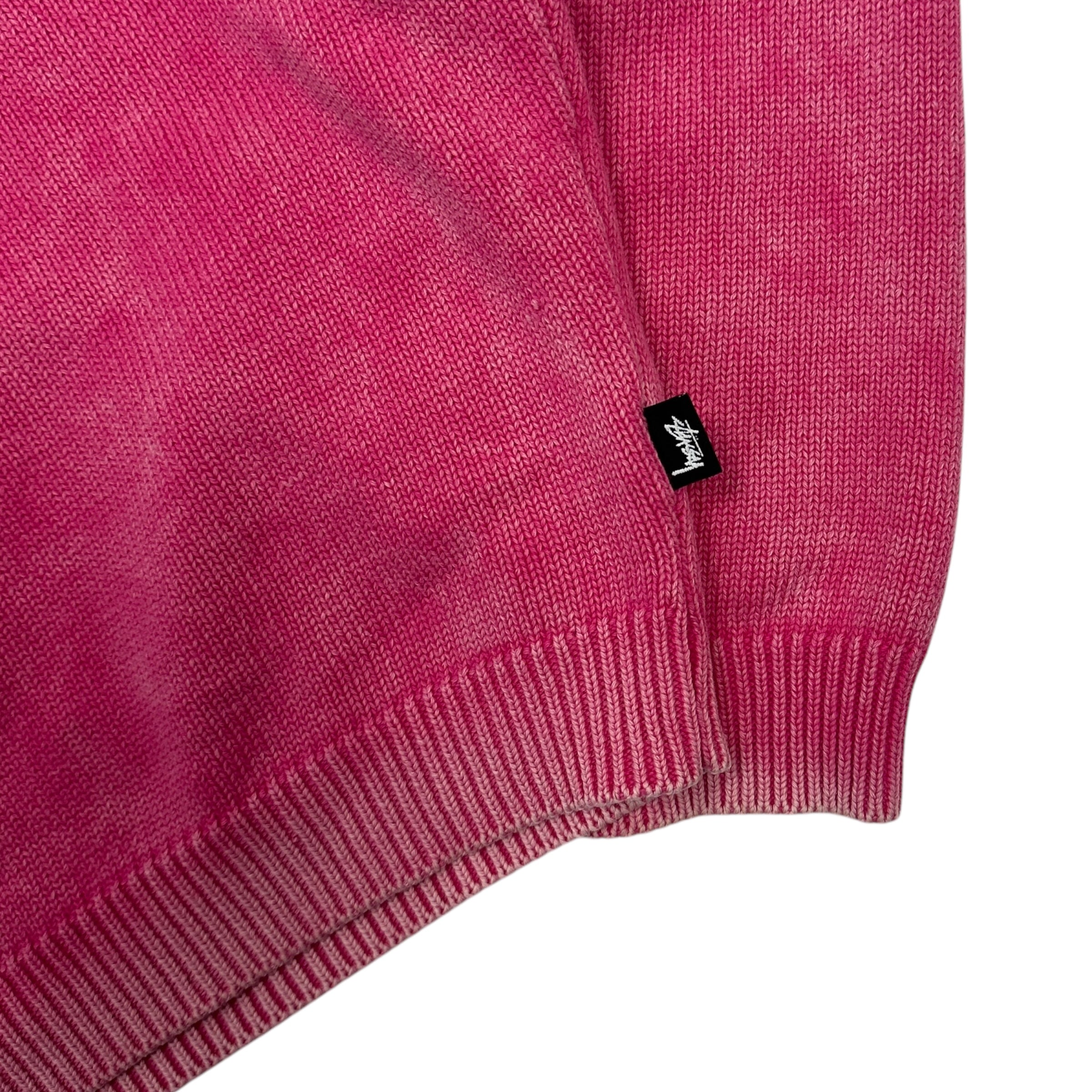 STUSSY PINK COTTON KNIT CREWNECK (S)